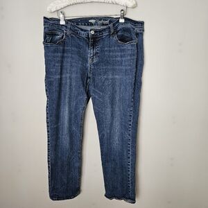 Old Navy Blue Jeans Boyfriend Comfy Straight Cropped Casual Neutral Classic